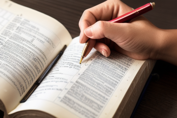 Person writing in their Bible