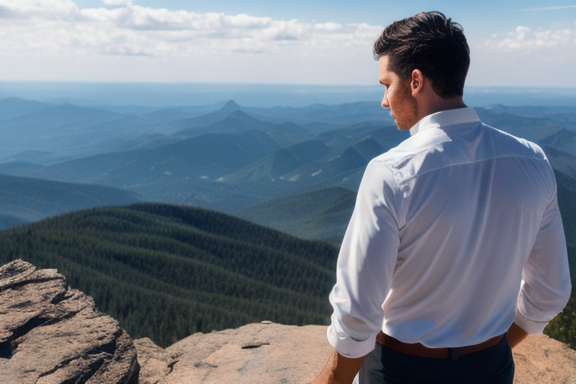 Caleb standing on a mountain