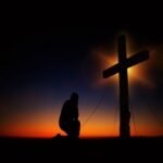 cross, sunset, humility