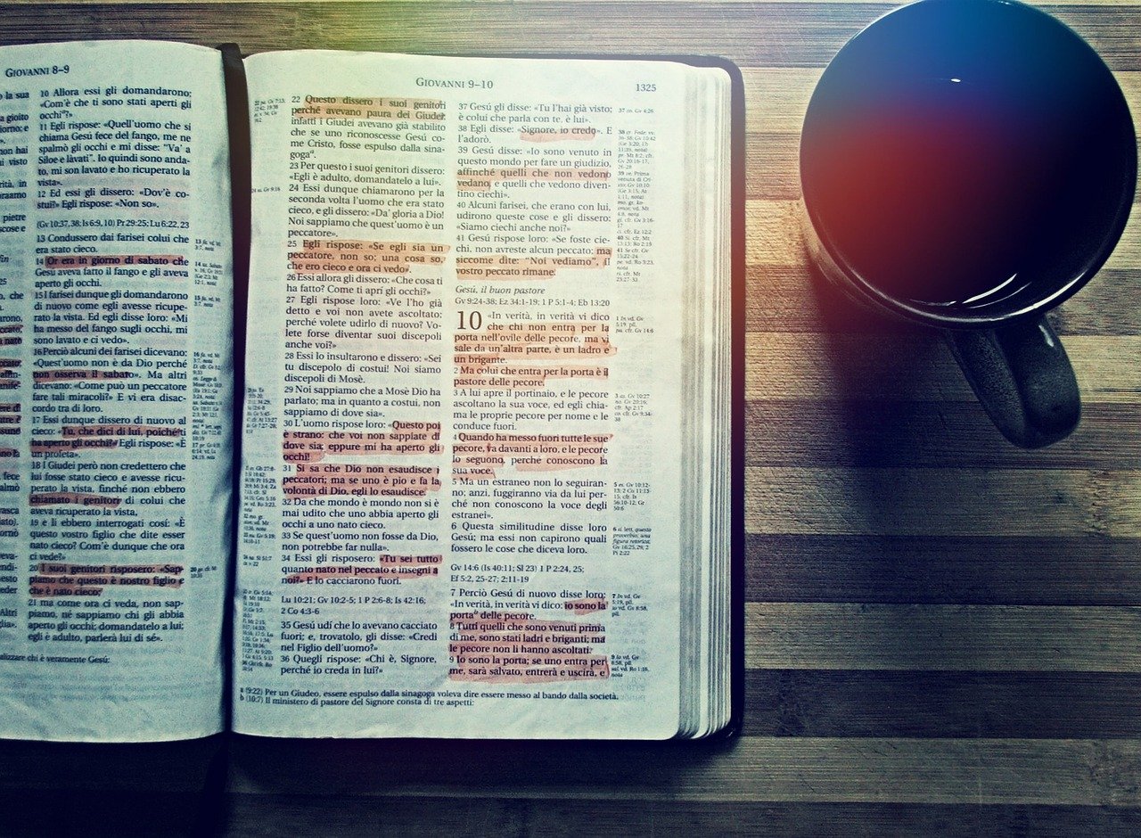 bible, coffee, reading